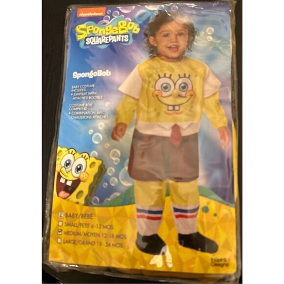 Nickelodeon Soonge Bob Costume Size Medium 12-18 Months - Picture 1 of 4